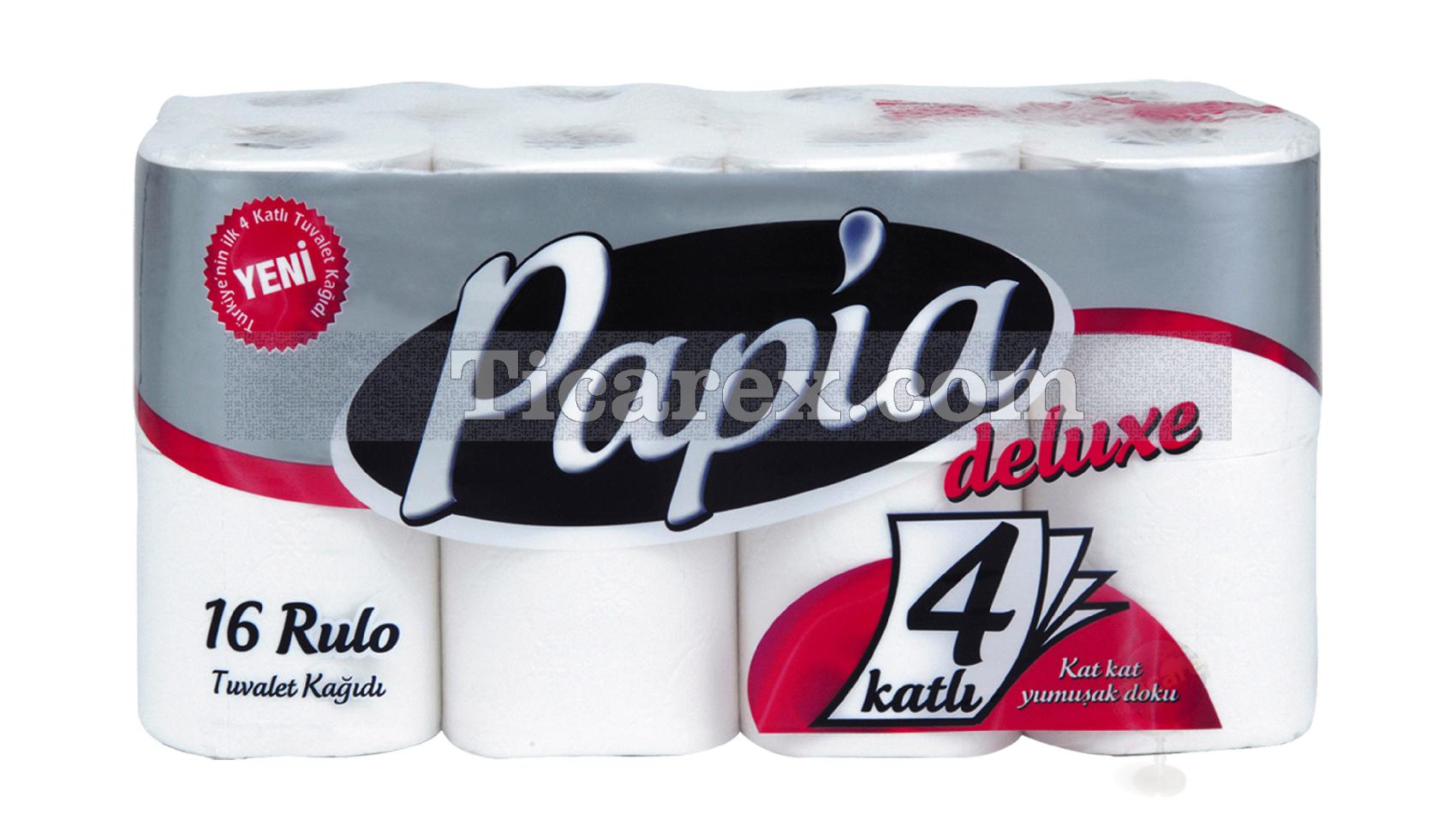 Papia Deluxe Tuvalet Kağıdı 4 Katlı 16'lı Paket